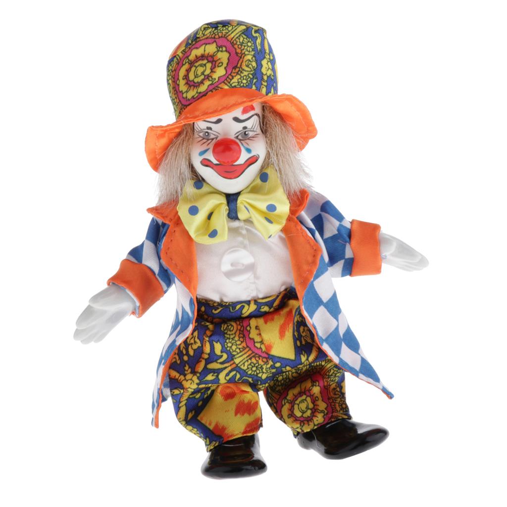 Vintage Collectible Clowns - Ceramiczne Porcelanowe Lalki Klaunów-Beżuroczeni, Kolekcjonerskie Miniaturowe