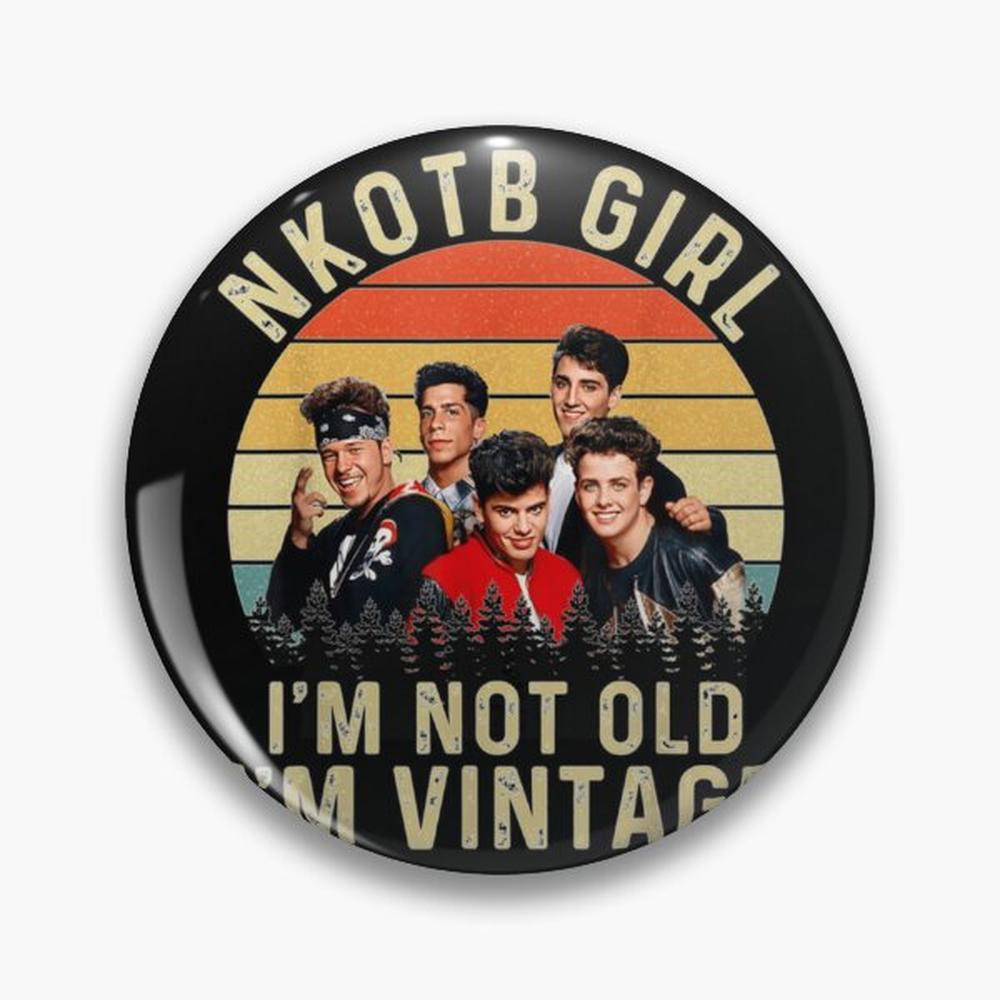 Vintage Collectible Buttons - Retro NKOTB Girl, nie jestem starym