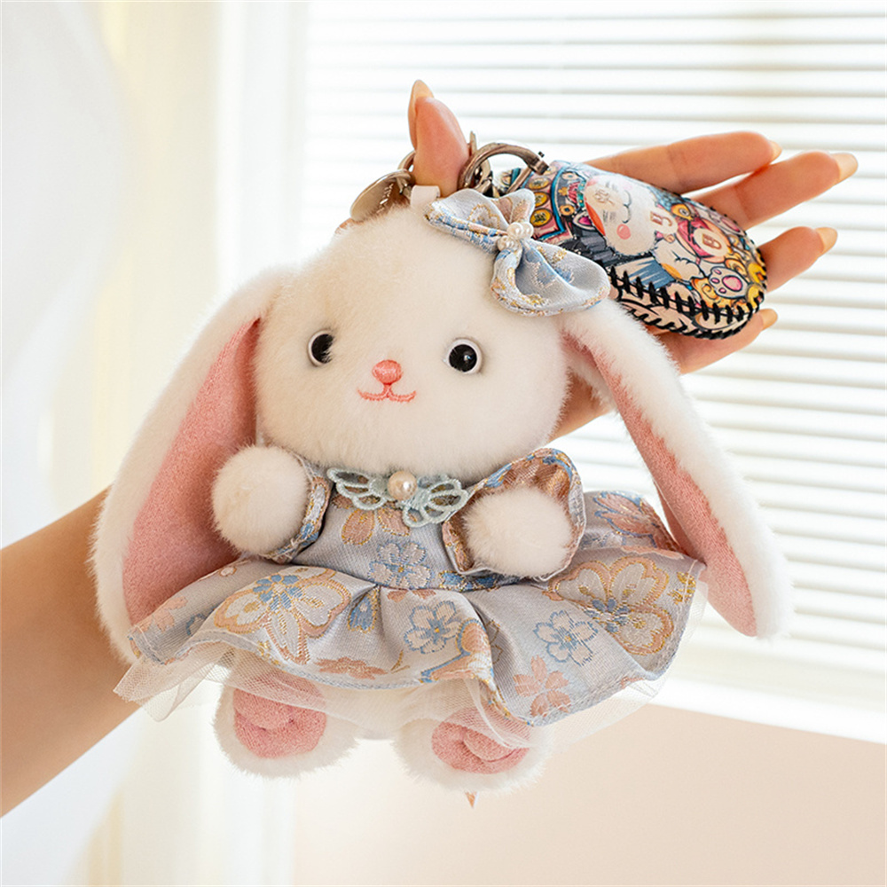 Vintage Collectible Dolls - Uroczy pluszowy breloczek z króliczkiem z