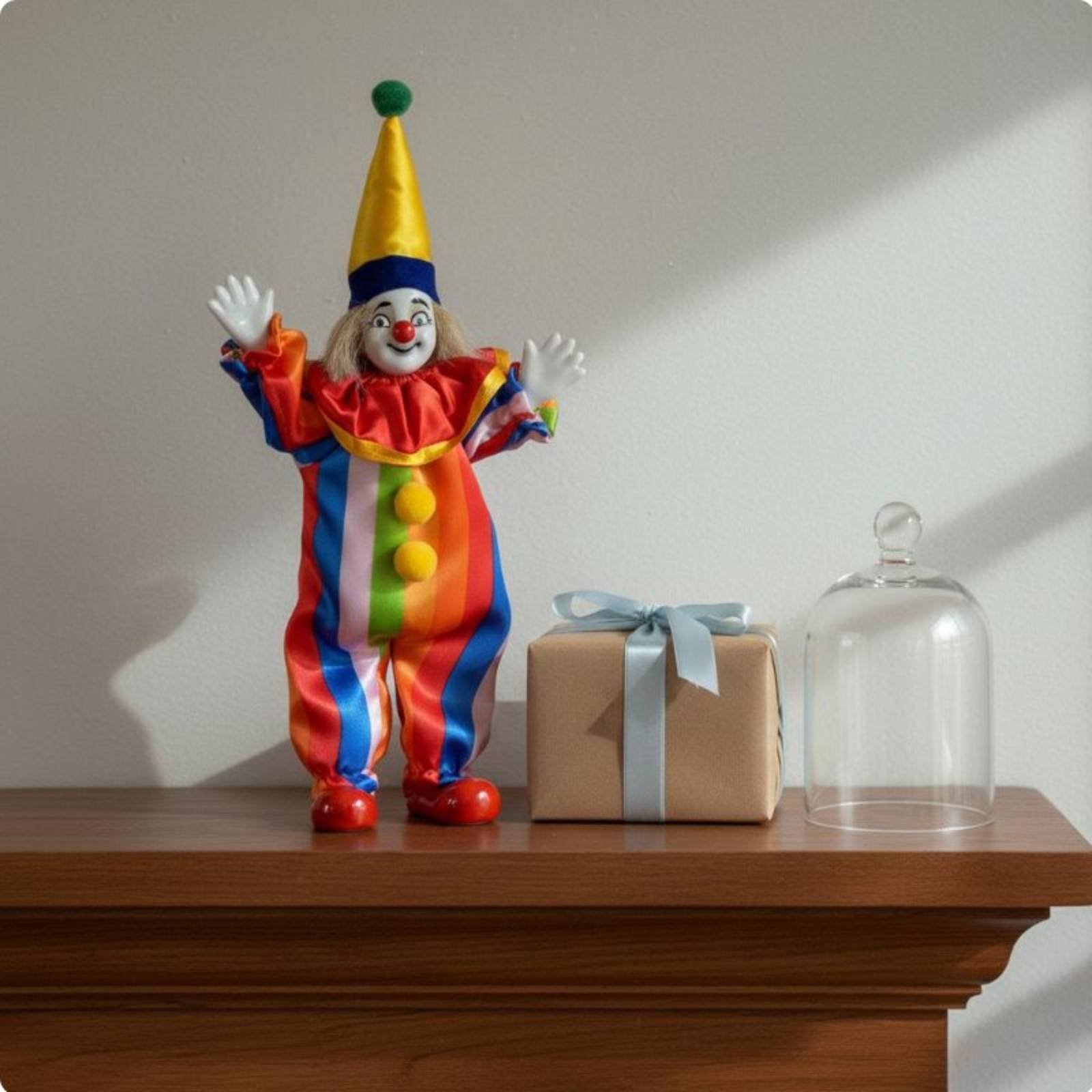Vintage Collectible & Vintage Dolls - Vintage'owa porcelanowa lalka klaun, wyjątkowy prezent,
