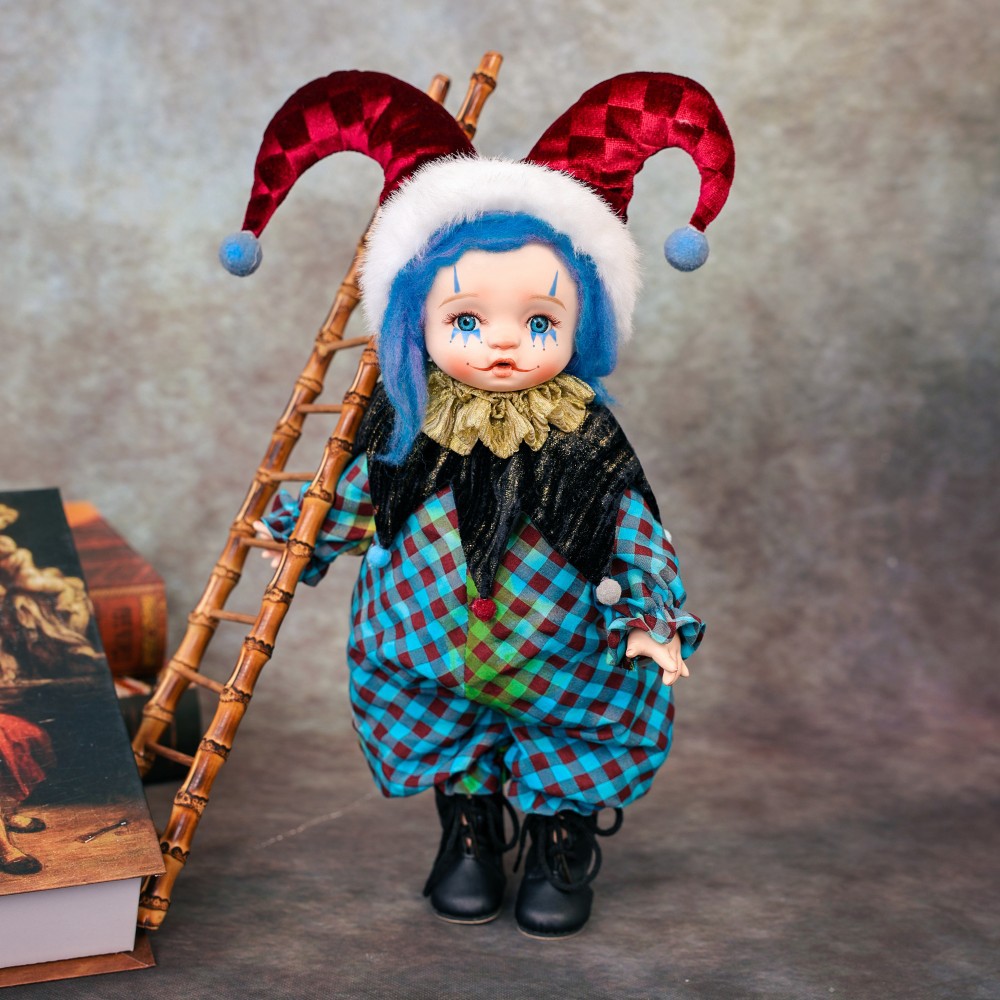 Vintage Collectible Clowns - Prezent na Halloween, 35 cm ceramiczna